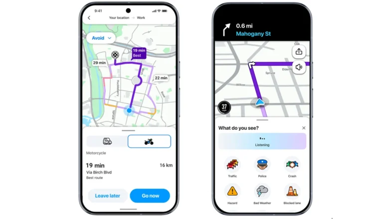 Waze motociklistiem ar AI